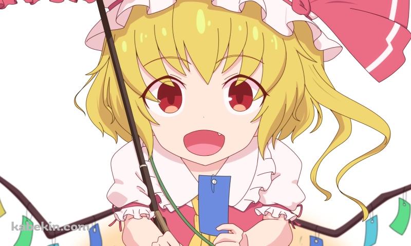 青い短冊を持つフランドール・スカーレット / 東方の壁紙(800px x 480px) 高画質 PC・デスクトップ用