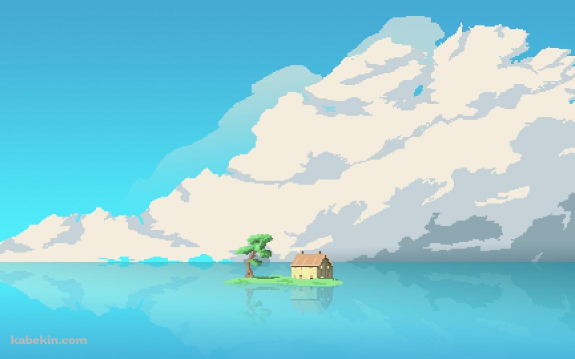 スタジオ・ジブリ / 海の中の家 / ドット絵の壁紙(1152px x 720px) 高画質 PC・デスクトップ用