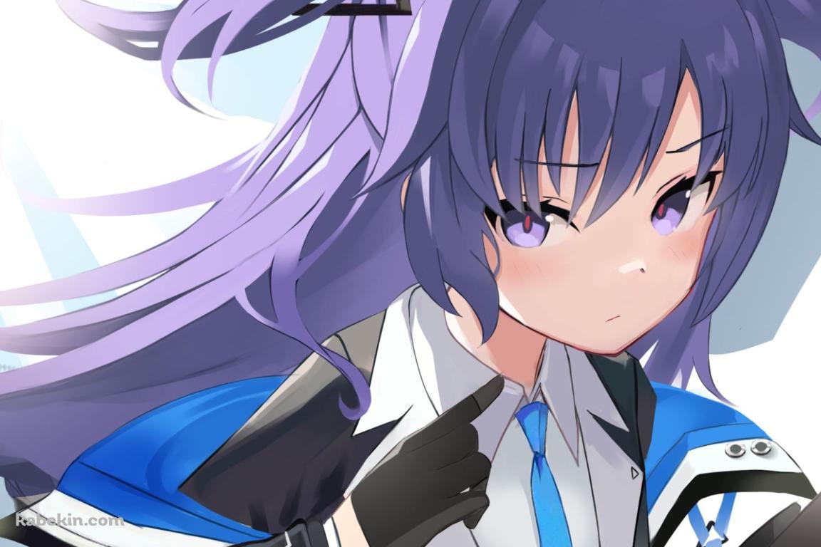 頬を赤らめて指をさす早瀬ユウカ / ブルーアーカイブの壁紙(1152px x 768px) 高画質 PC・デスクトップ用
