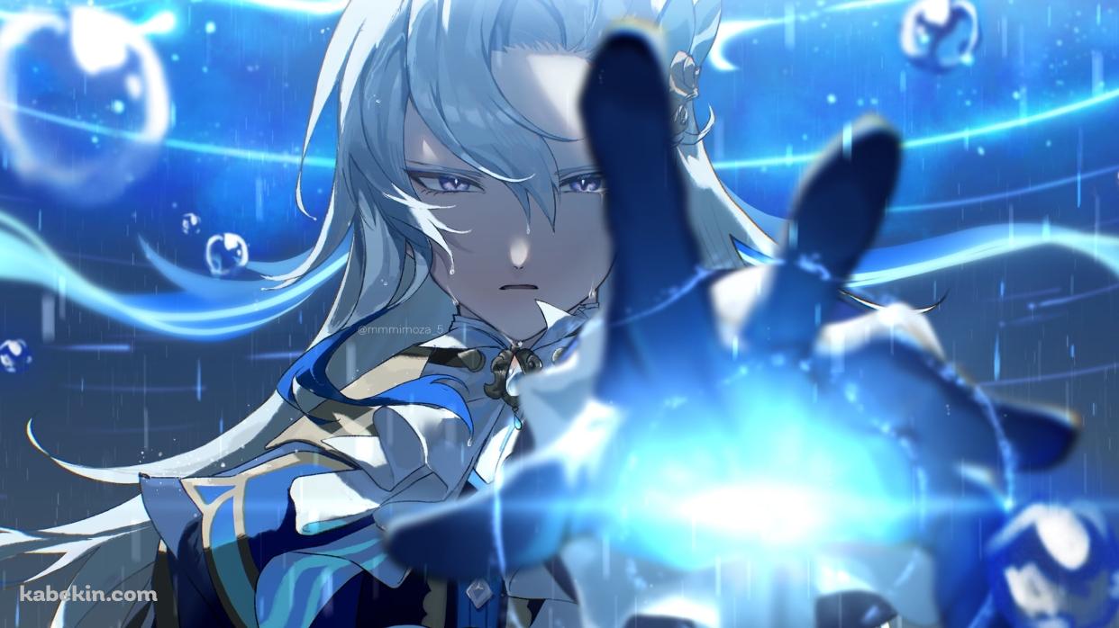 左手で魔法を詠唱するヌヴィレット / 原神の壁紙(1242px x 698px) 高画質 PC・デスクトップ用