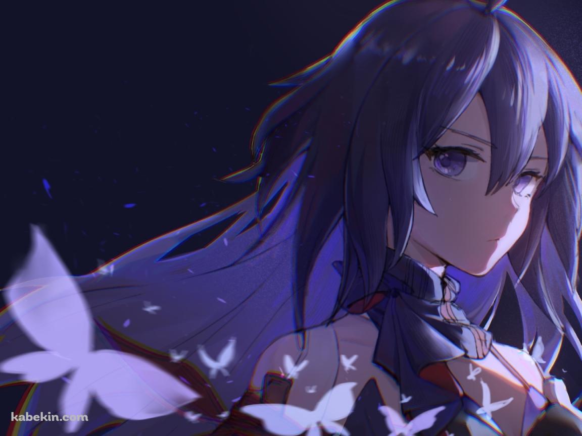 紫の蝶とこちらを見つめるゼーレ / 崩壊:スターレイルの壁紙(1152px x 864px) 高画質 PC・デスクトップ用