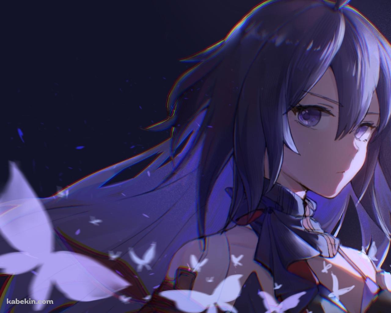 紫の蝶とこちらを見つめるゼーレ / 崩壊:スターレイルの壁紙(1280px x 1024px) 高画質 PC・デスクトップ用