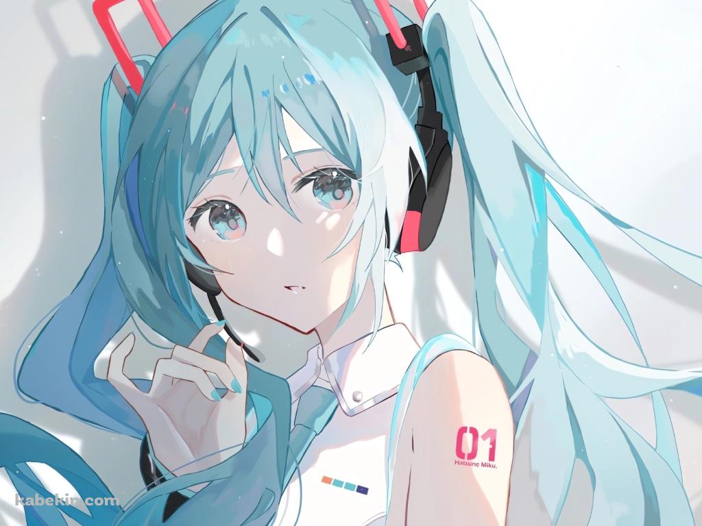 こちらを見つめる初音ミク / 可愛い / ボーカロイドの壁紙(1024px x 768px) 高画質 PC・デスクトップ用