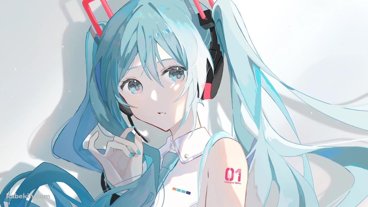 こちらを見つめる初音ミク / 可愛い / ボーカロイドの壁紙(1280px x 720px) 高画質 PC・デスクトップ用