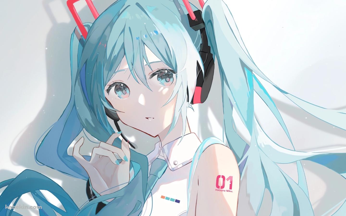 こちらを見つめる初音ミク / 可愛い / ボーカロイドの壁紙(1440px x 900px) 高画質 PC・デスクトップ用