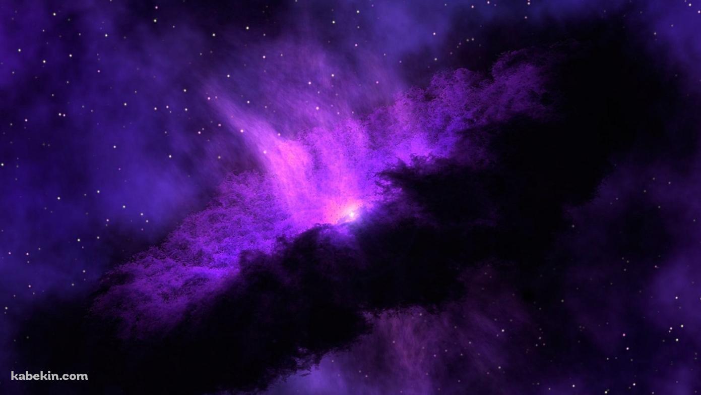 紫の宇宙 / ブラックホールの壁紙(1391px x 783px) 高画質 PC・デスクトップ用
