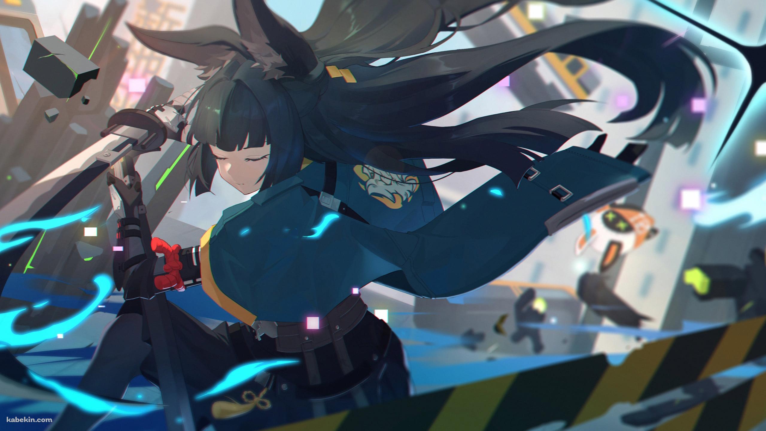 刀で一閃する星見雅 / ゼンレスゾーンゼロの壁紙(2560px x 1440px) 高画質 PC・デスクトップ用