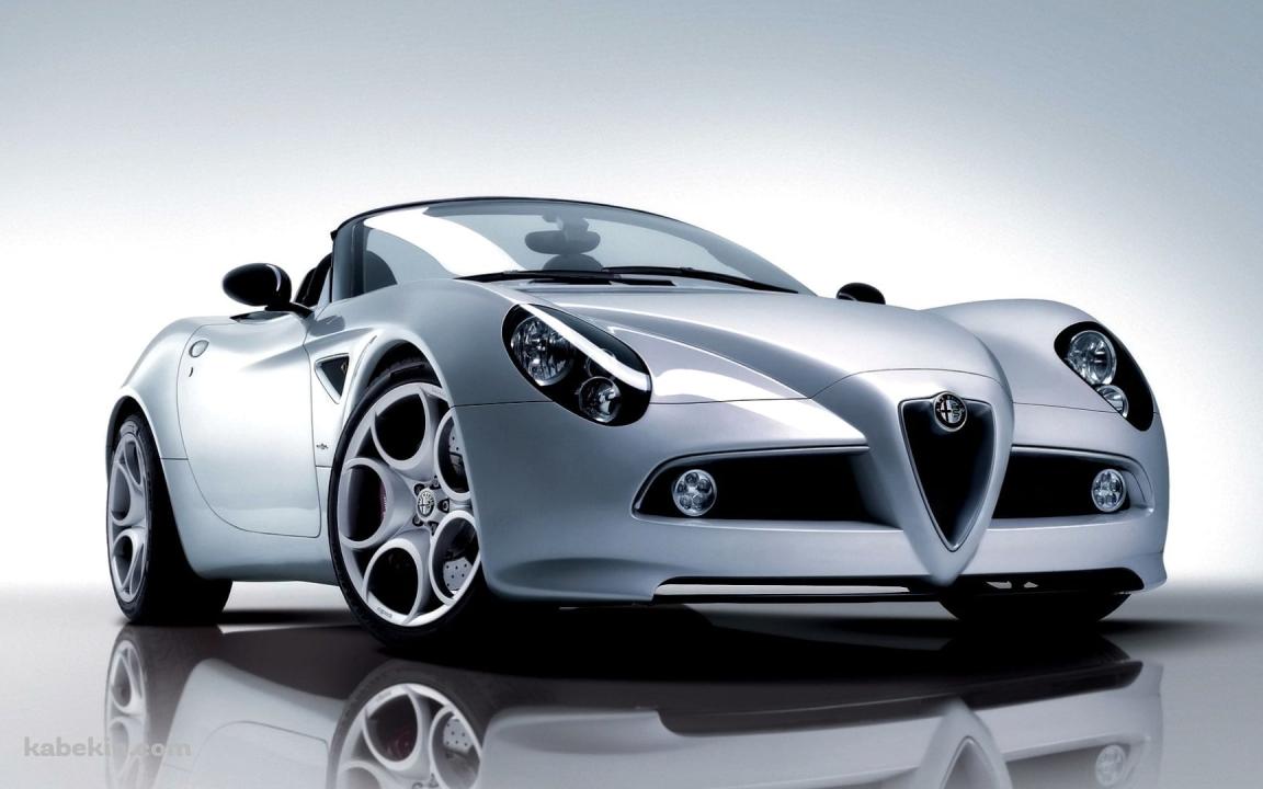 アルファロメオ / Alfa Romeo 8C / シルバーの壁紙(1152px x 720px) 高画質 PC・デスクトップ用