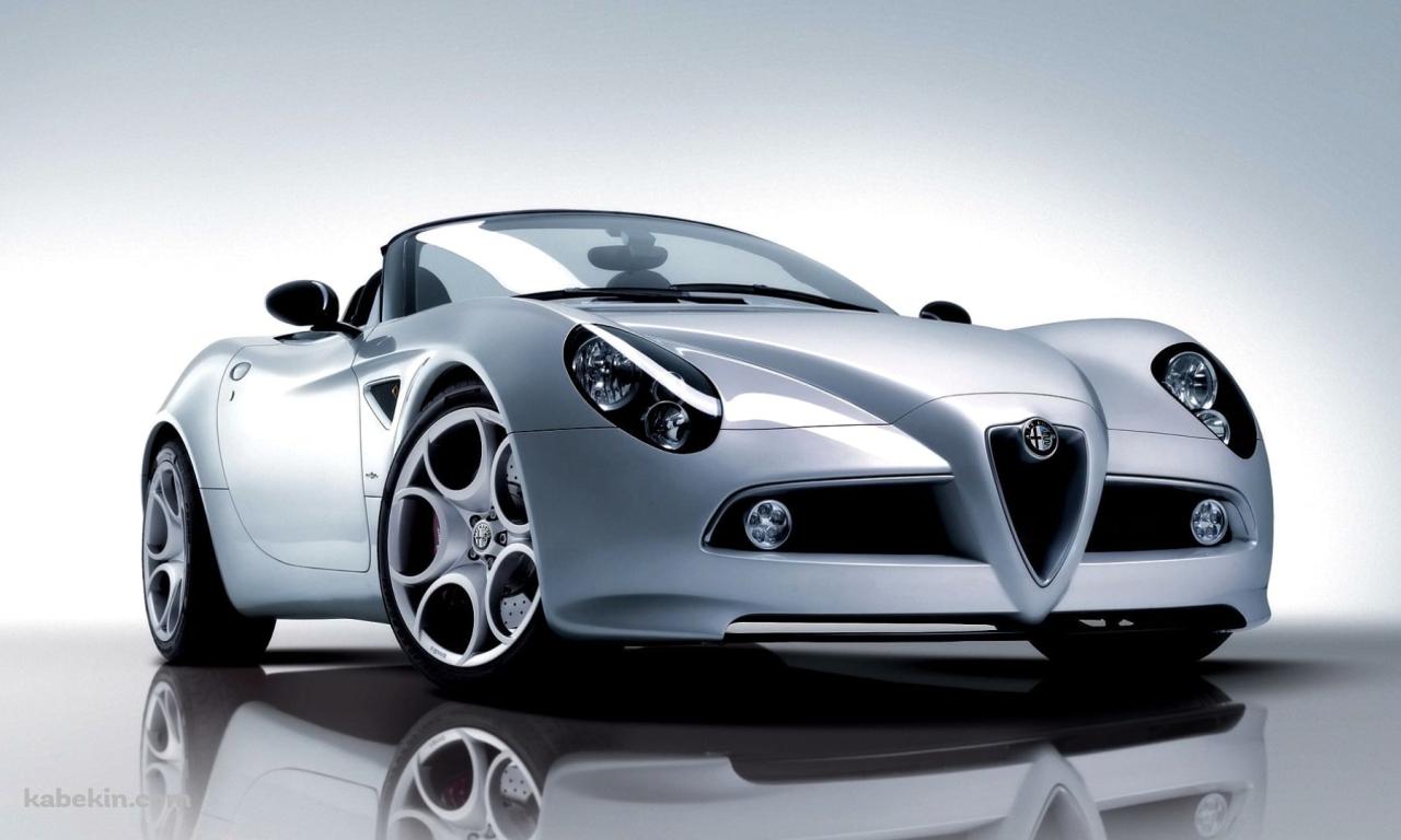 アルファロメオ / Alfa Romeo 8C / シルバーの壁紙(1280px x 768px) 高画質 PC・デスクトップ用