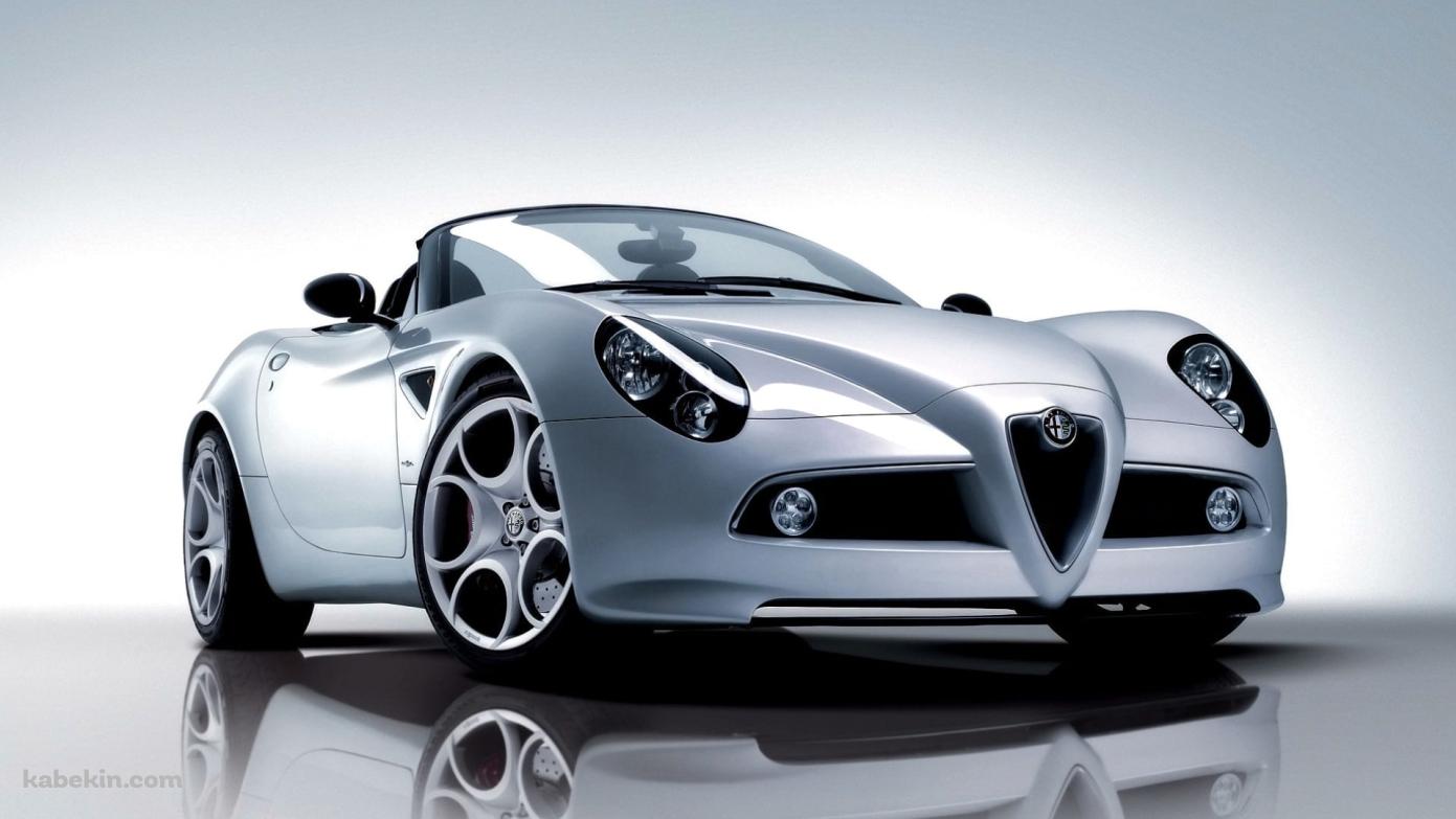 アルファロメオ / Alfa Romeo 8C / シルバーの壁紙(1391px x 783px) 高画質 PC・デスクトップ用