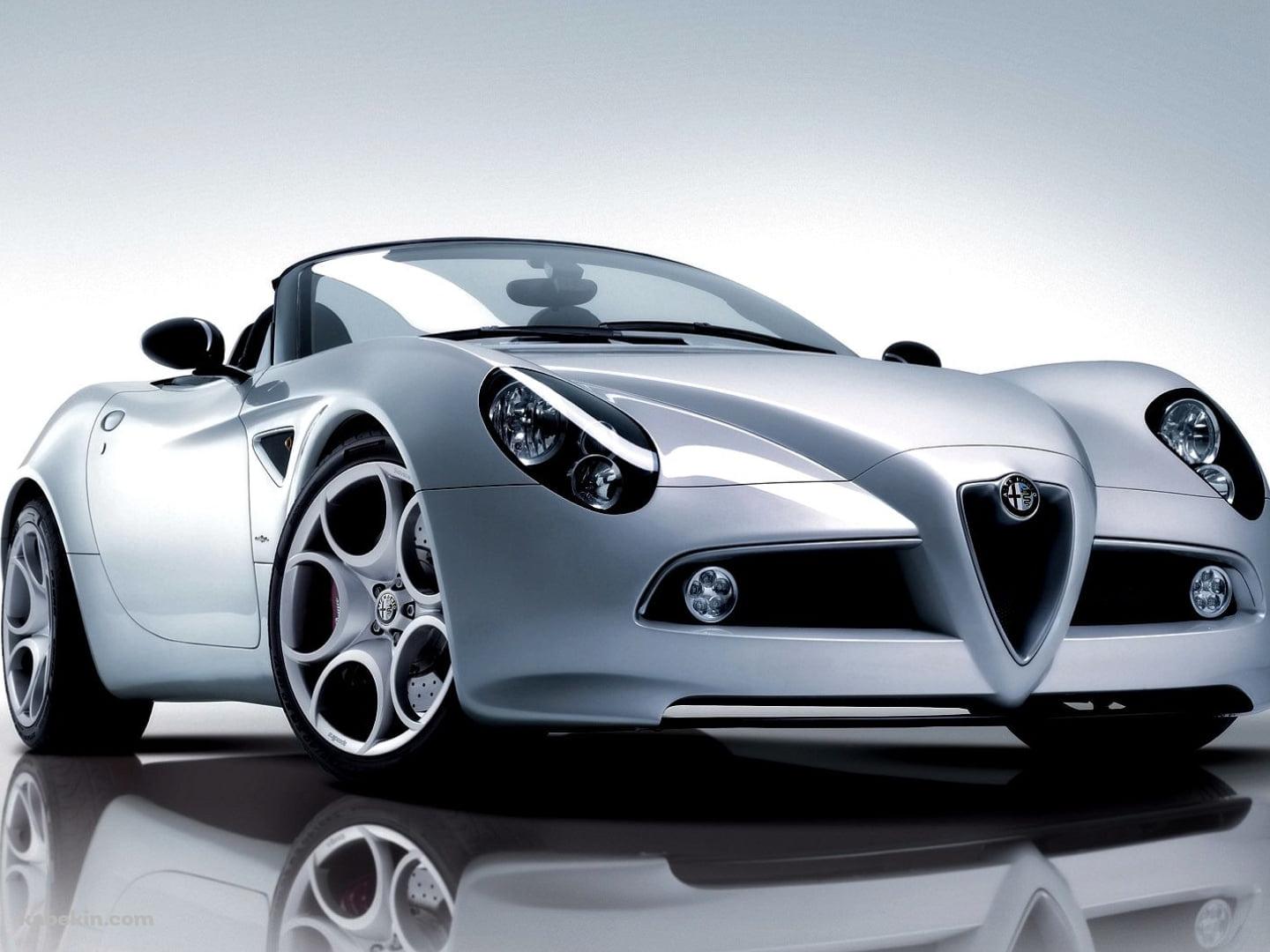 アルファロメオ / Alfa Romeo 8C / シルバーの壁紙(1440px x 1080px) 高画質 PC・デスクトップ用