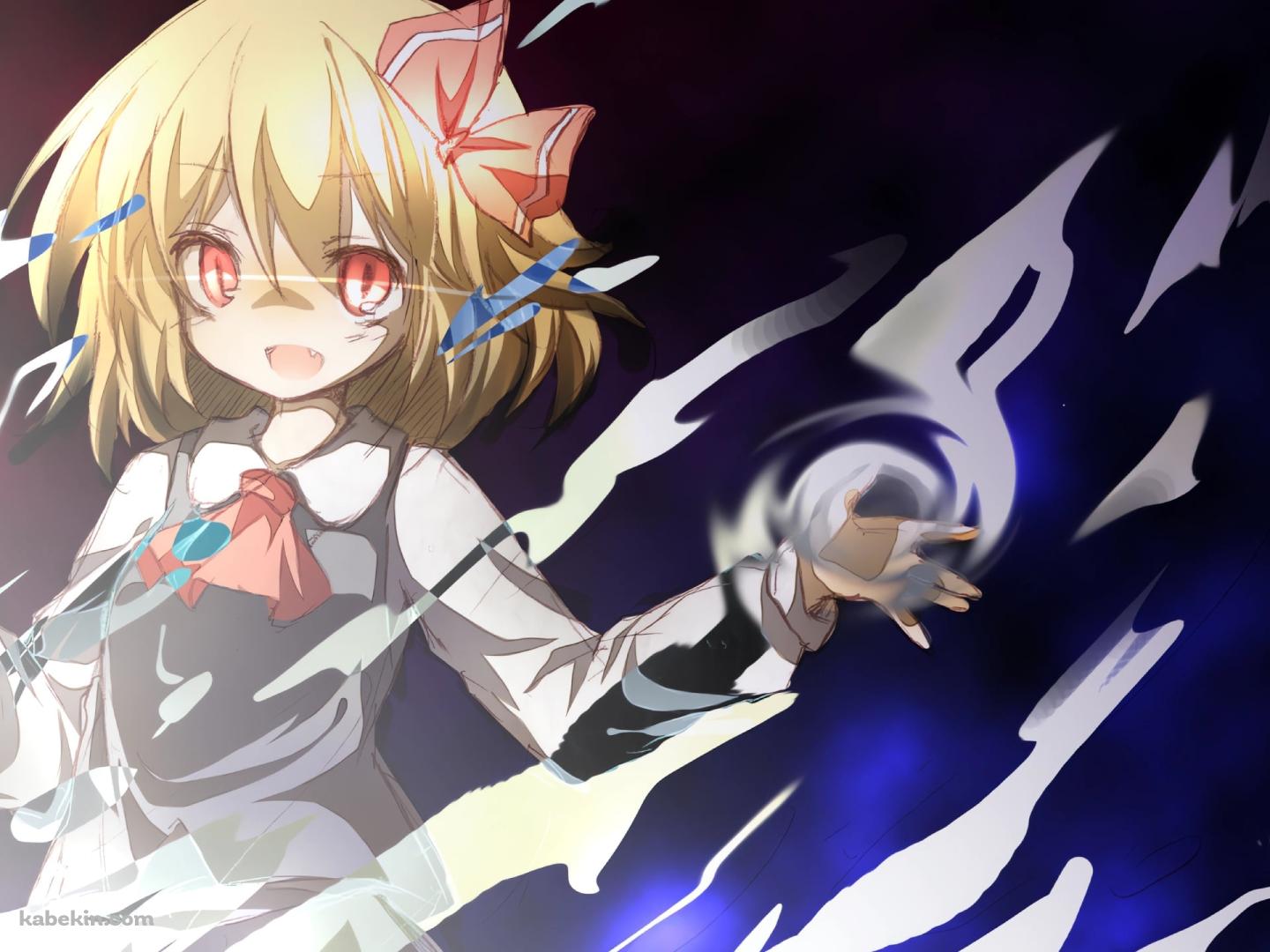 青・赤のオーラを放つルーミア / 東方の壁紙(1440px x 1080px) 高画質 PC・デスクトップ用