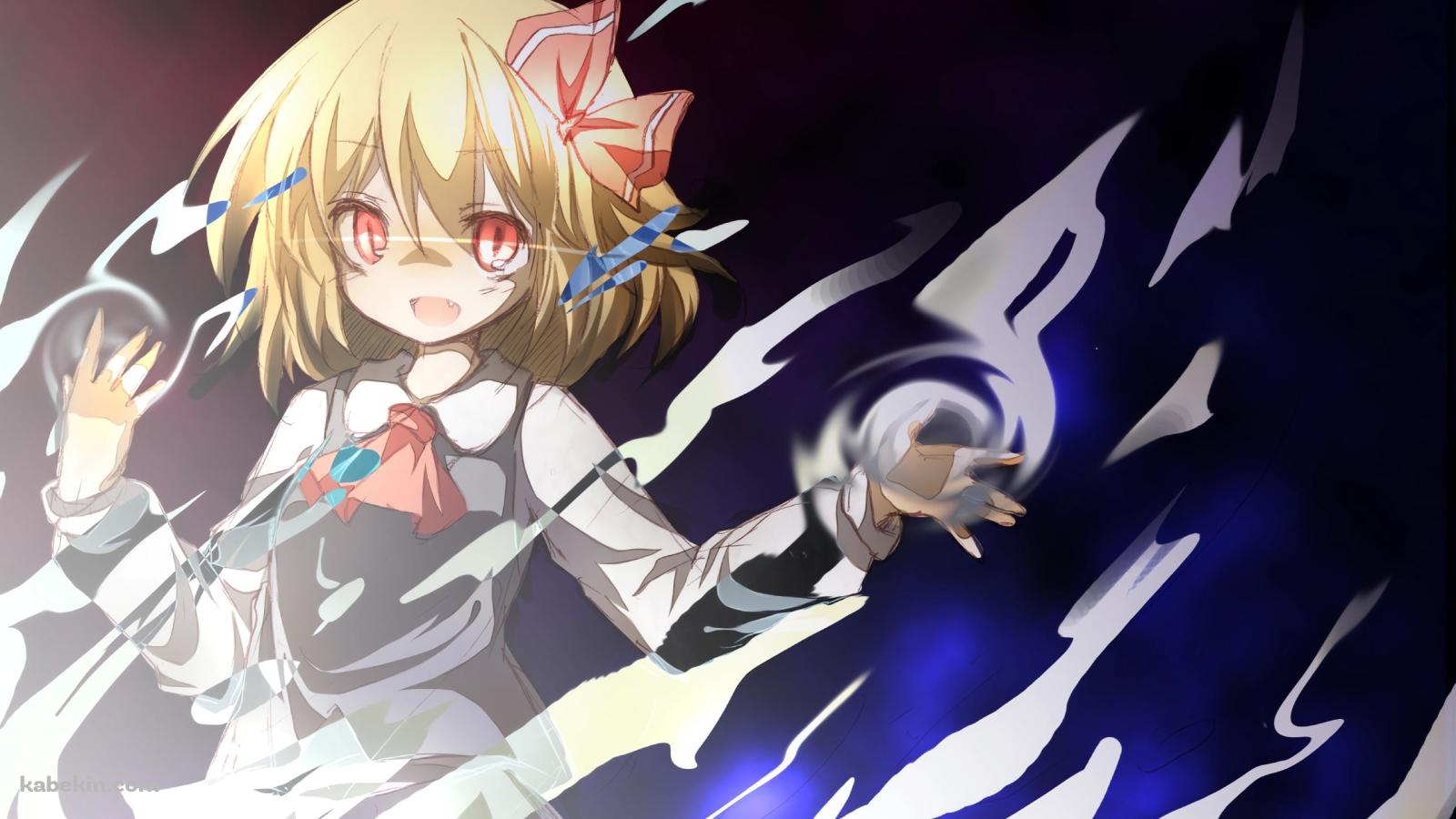 青・赤のオーラを放つルーミア / 東方の壁紙(1600px x 900px) 高画質 PC・デスクトップ用