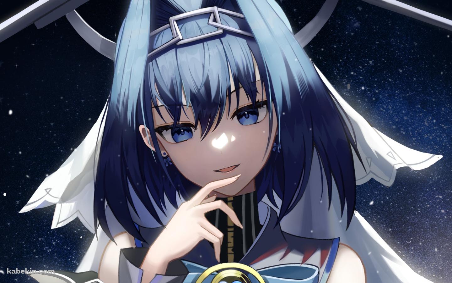 星空と微笑むオーロ・クロニー / ホロライブ / バーチャルYouTuberの壁紙(1440px x 900px) 高画質 PC・デスクトップ用