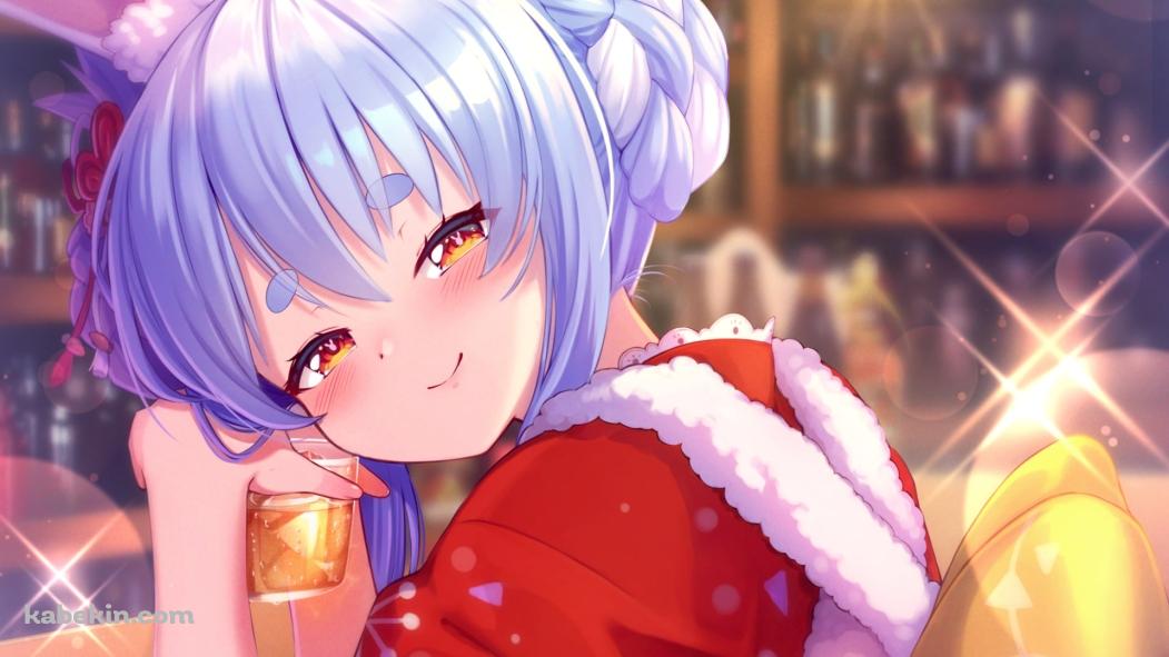 バーでお酒を飲む兎田ぺこら / ホロライブ / バーチャルYouTuber / Vtuberの壁紙(1051px x 591px) 高画質 PC・デスクトップ用