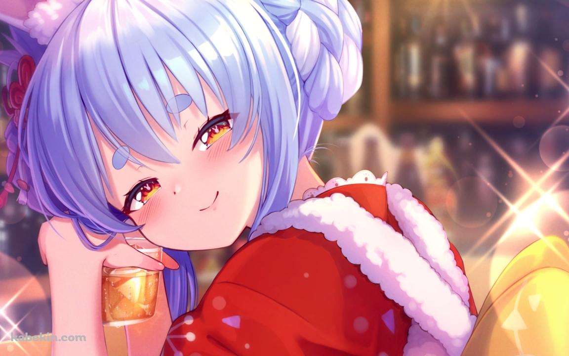 バーでお酒を飲む兎田ぺこら / ホロライブ / バーチャルYouTuber / Vtuberの壁紙(1152px x 720px) 高画質 PC・デスクトップ用