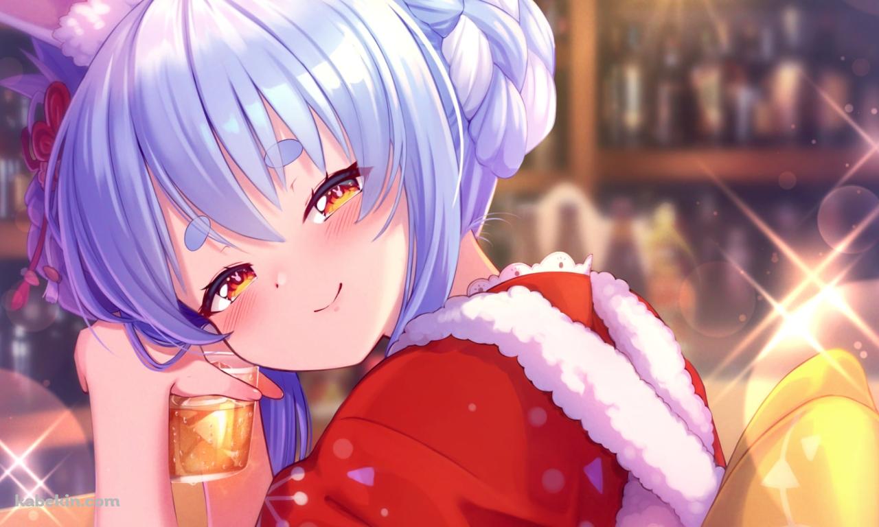 バーでお酒を飲む兎田ぺこら / ホロライブ / バーチャルYouTuber / Vtuberの壁紙(1280px x 768px) 高画質 PC・デスクトップ用