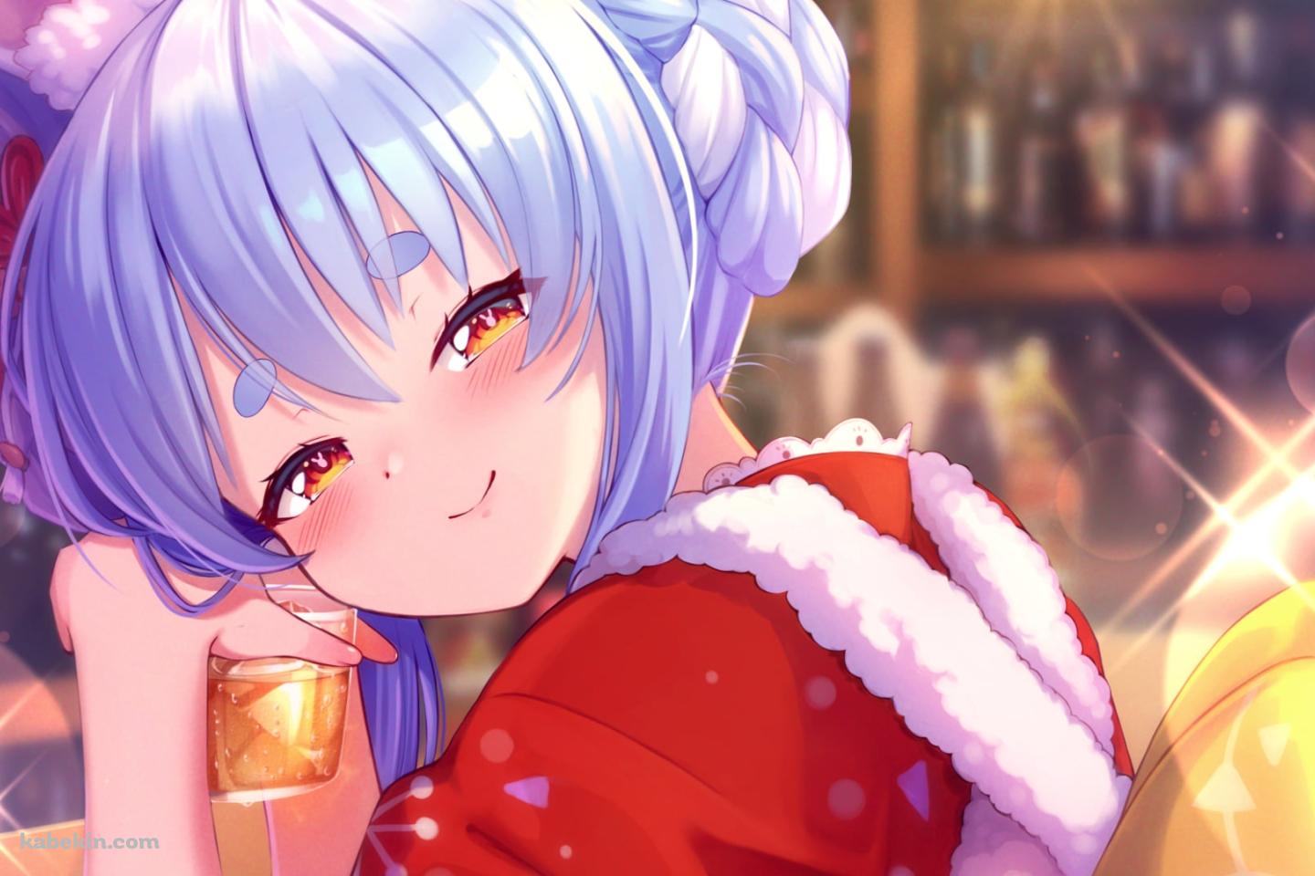 バーでお酒を飲む兎田ぺこら / ホロライブ / バーチャルYouTuber / Vtuberの壁紙(1440px x 960px) 高画質 PC・デスクトップ用