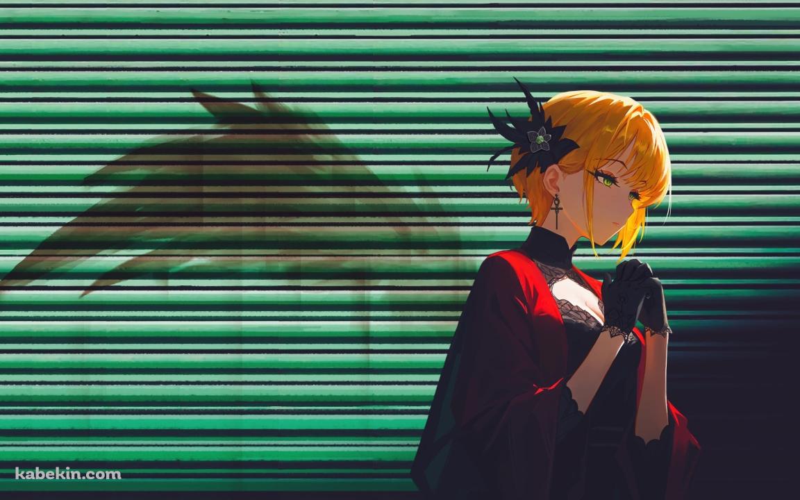 緑のシャッターの前で祈る宮本フレデリカ / アイマスの壁紙(1152px x 720px) 高画質 PC・デスクトップ用
