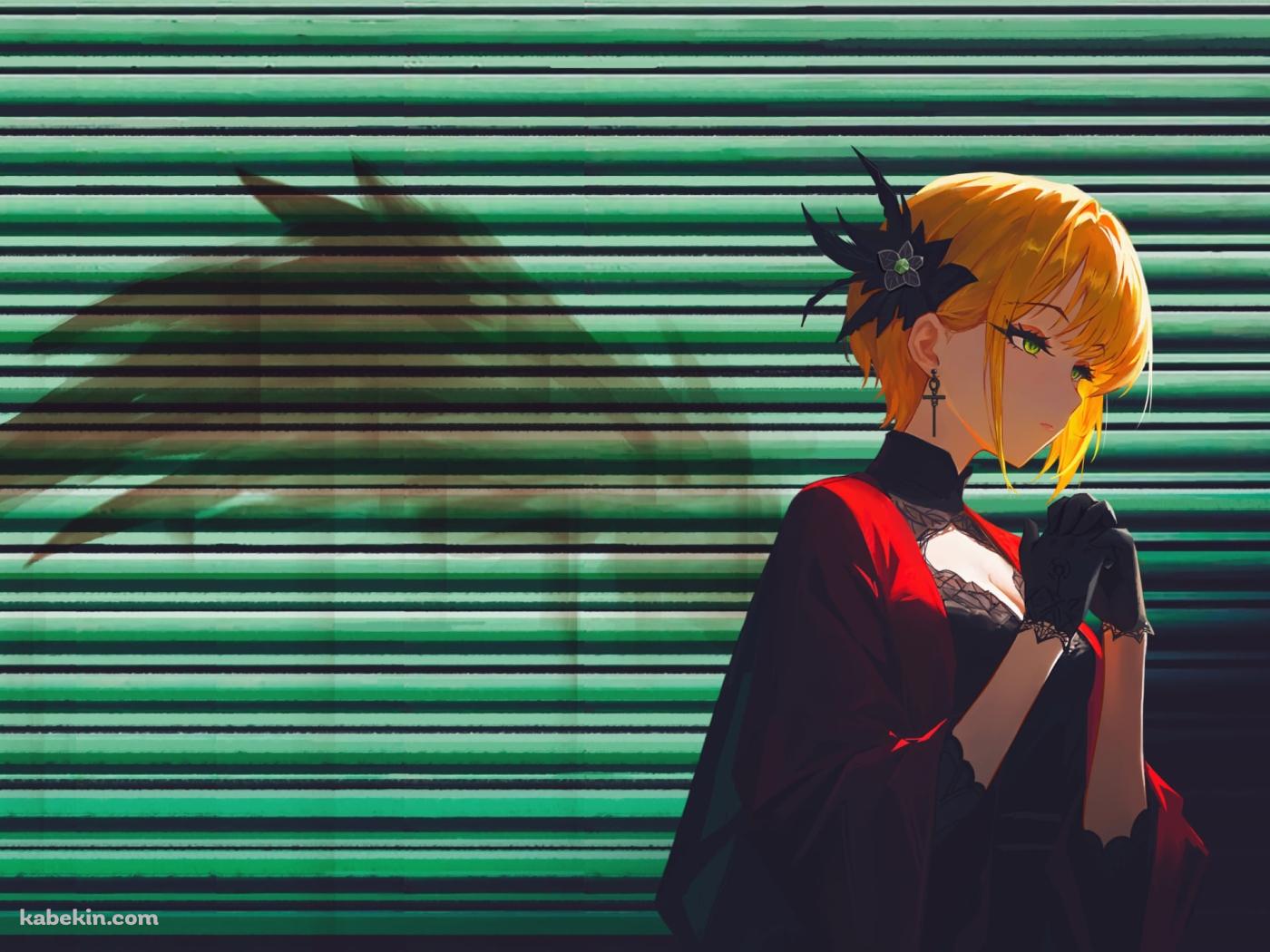 緑のシャッターの前で祈る宮本フレデリカ / アイマスの壁紙(1400px x 1050px) 高画質 PC・デスクトップ用