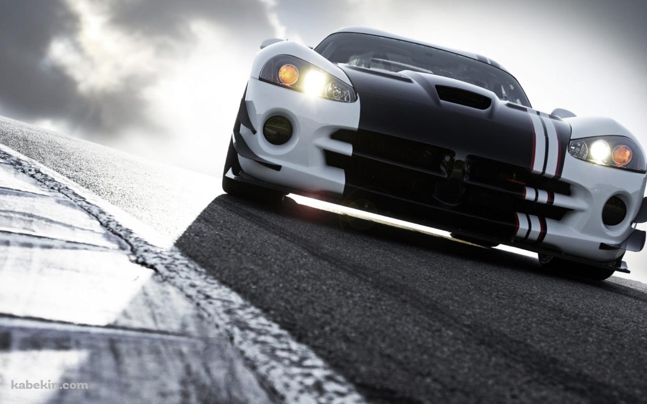 白・黒のかっこいいダッジ バイパー / Dodge Viperの壁紙(1280px x 800px) 高画質 PC・デスクトップ用