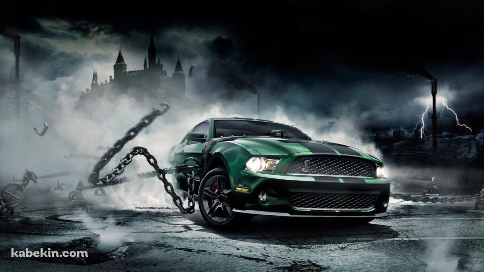 鎖に縛られたフォード マスタングの壁紙(960px x 540px) 高画質 PC・デスクトップ用