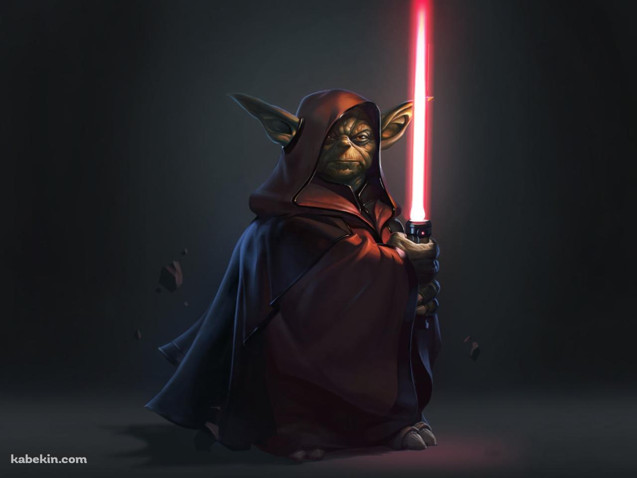 赤いライトセーバーを持つヨーダ / ジェダイ / スターウォーズの壁紙(1280px x 960px) 高画質 PC・デスクトップ用