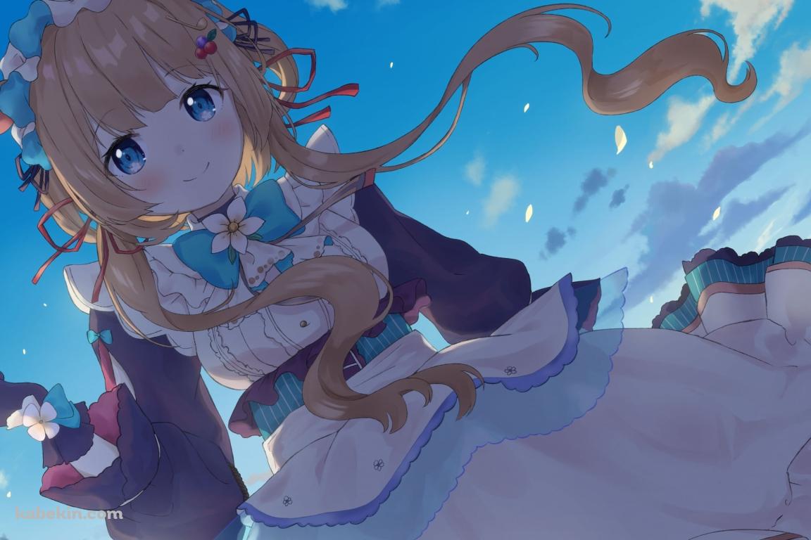 メイド姿のエリー・コニファー / 青空 / にじさんじ / バーチャルYouTuberの壁紙(1152px x 768px) 高画質 PC・デスクトップ用