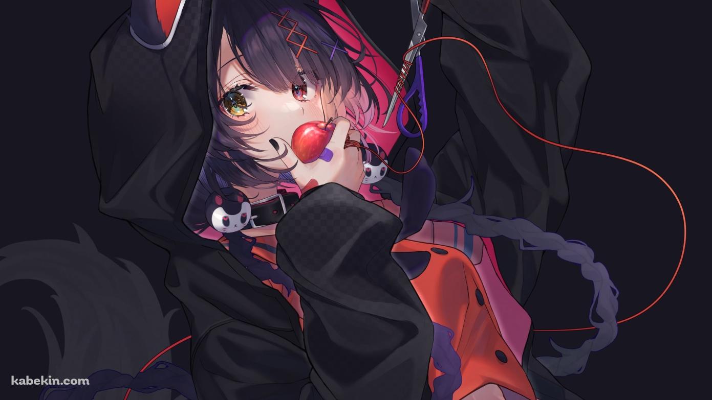 リンゴを食べる戌亥とこ / にじさんじ / バーチャルYouTuberの壁紙(1391px x 783px) 高画質 PC・デスクトップ用