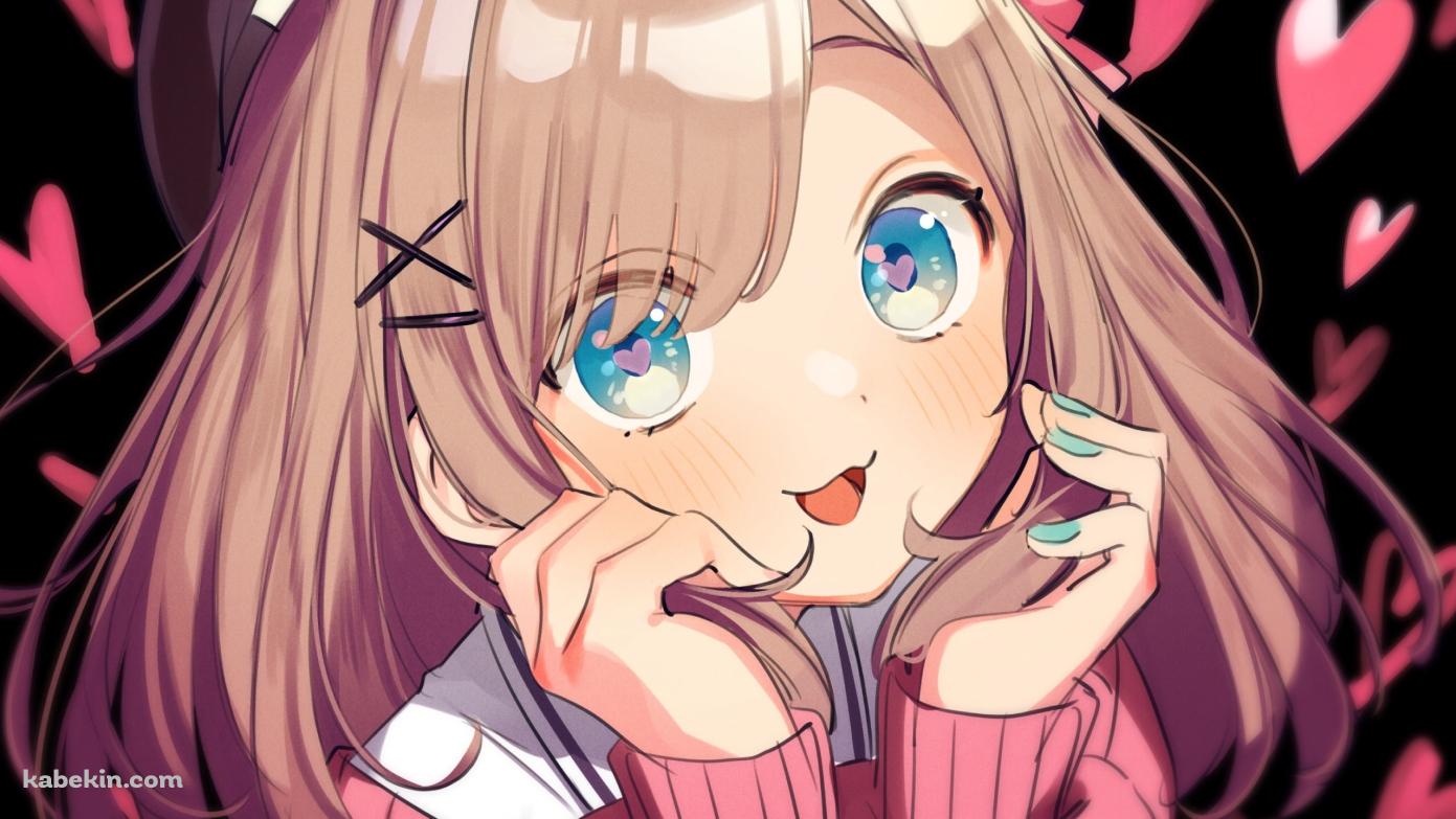 頬杖をつく鈴原るる / にじさんじ / ライバーの壁紙(1391px x 783px) 高画質 PC・デスクトップ用