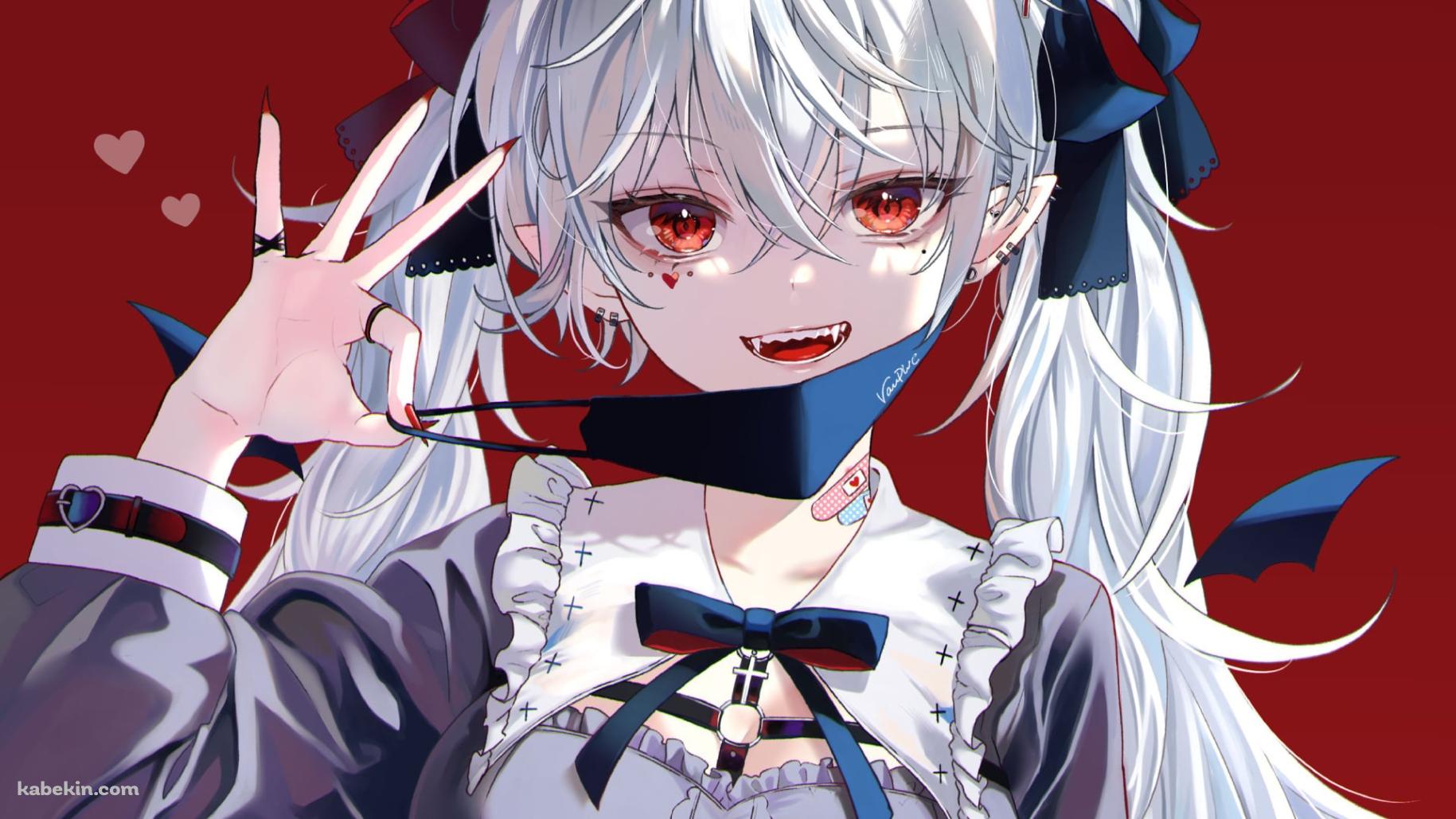 黒いマスクを外す健屋花那 / ヴァンパイア / にじさんじ / バーチャルライバーの壁紙(1829px x 1029px) 高画質 PC・デスクトップ用