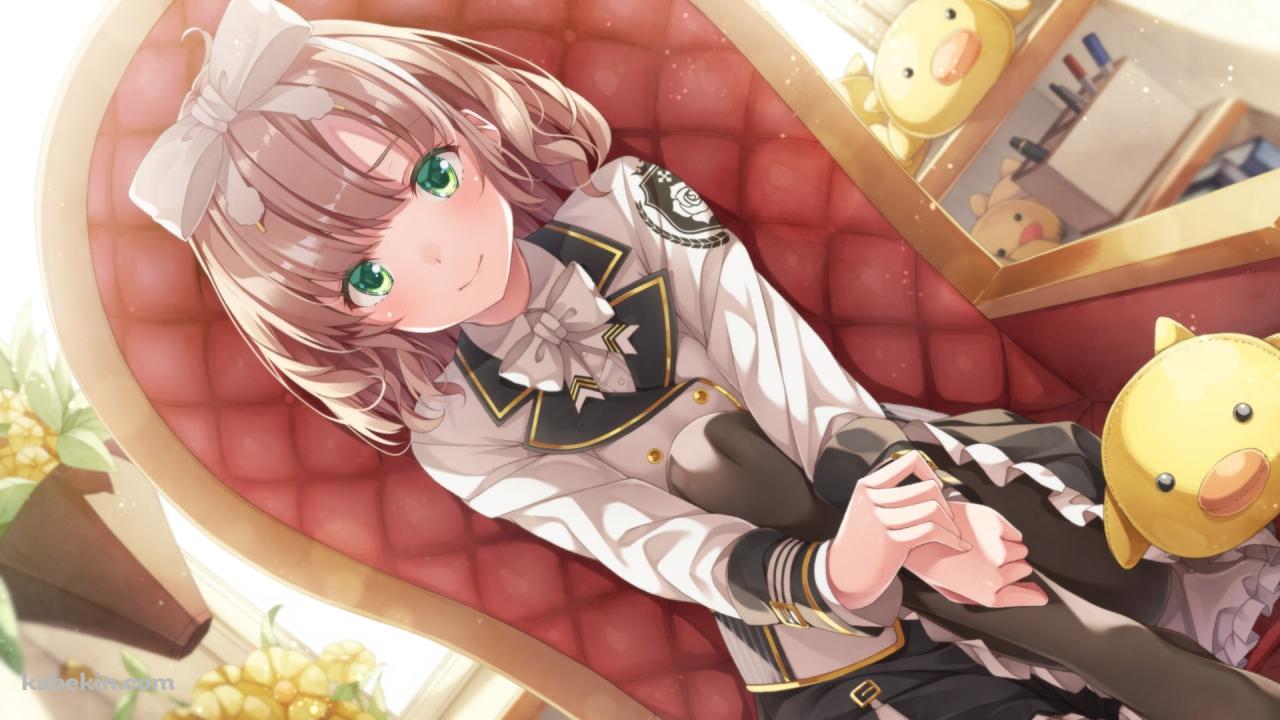 赤い椅子に座る飛鳥ひな / にじさんじ / バーチャルライバーの壁紙(1280px x 720px) 高画質 PC・デスクトップ用