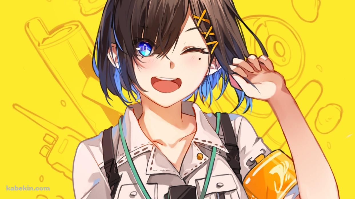 ウィンクするシスカ・レオンティン / バーチャルYouTuber / にじさんじ / Siska Leontyneの壁紙(1242px x 698px) 高画質 PC・デスクトップ用