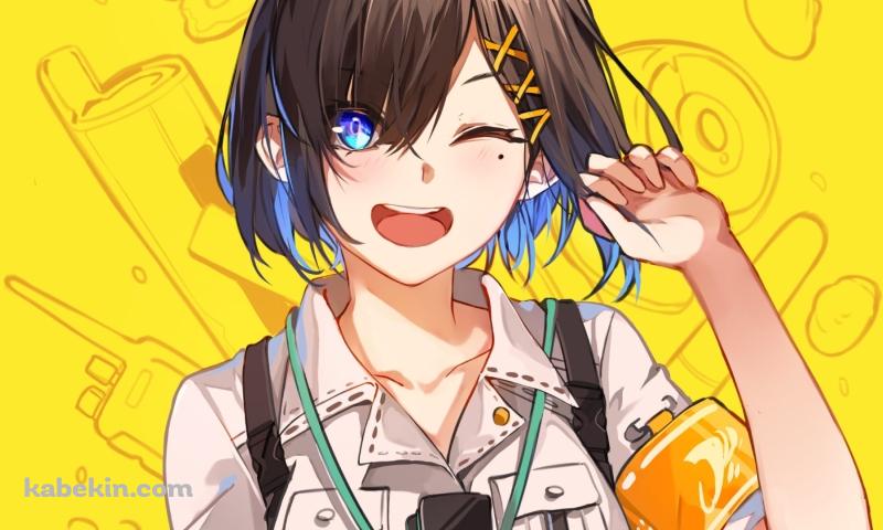 ウィンクするシスカ・レオンティン / バーチャルYouTuber / にじさんじ / Siska Leontyneの壁紙(800px x 480px) 高画質 PC・デスクトップ用