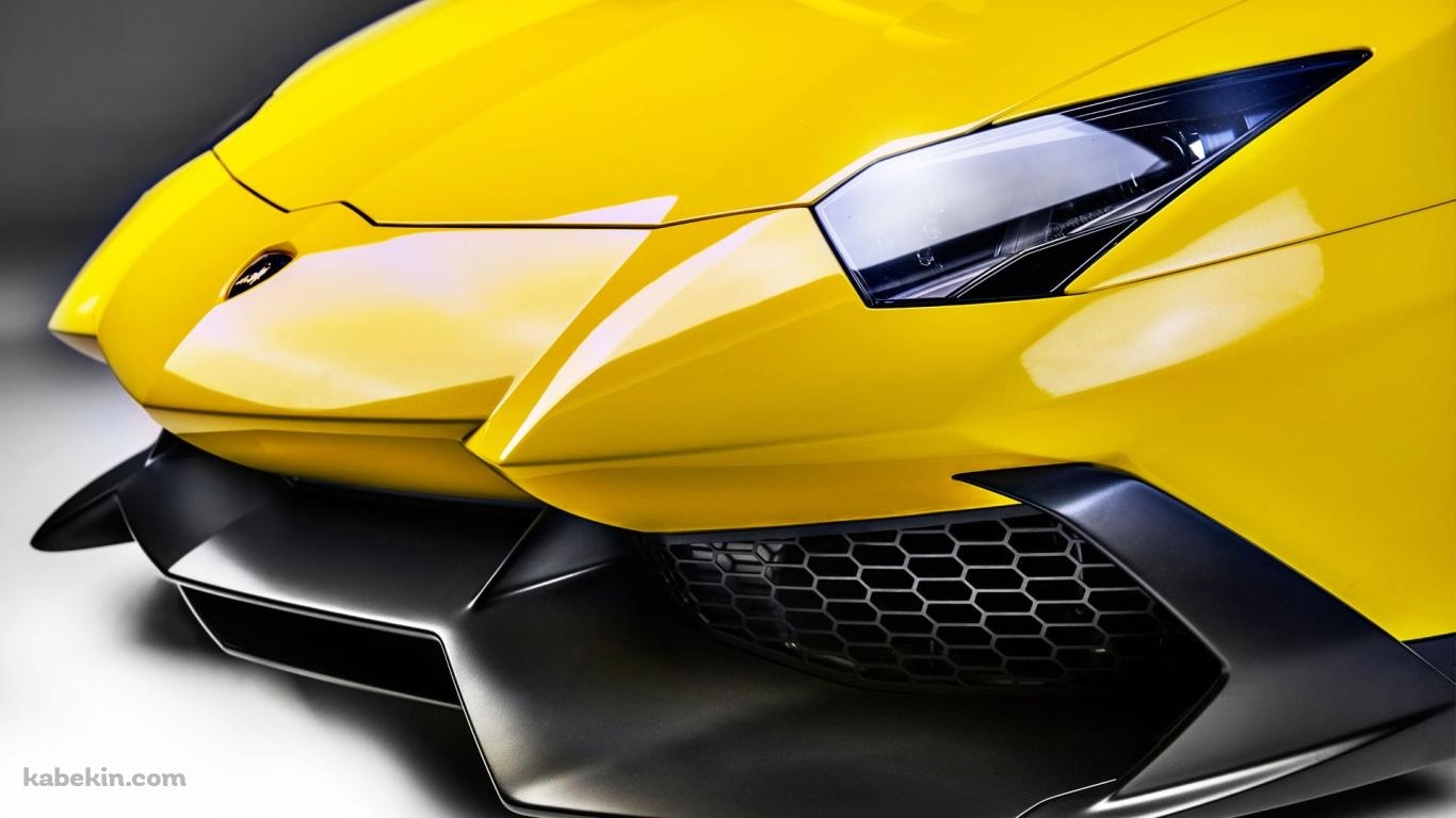 黄色いアヴェンタドール アニヴェルサリオ / Aventador Anniversarioの壁紙(1366px x 768px) 高画質 PC・デスクトップ用