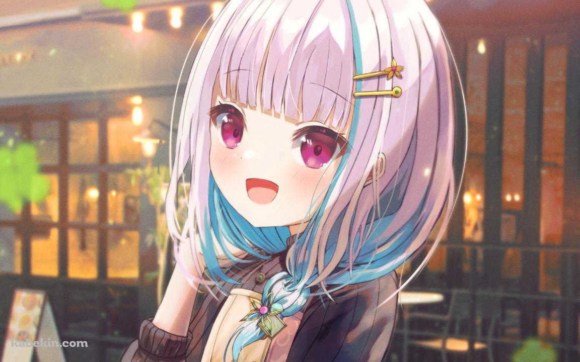 街中を歩く笑顔のリゼ・ヘルエスタ / にじさんじ / バーチャルYouTuberの壁紙(1152px x 720px) 高画質 PC・デスクトップ用