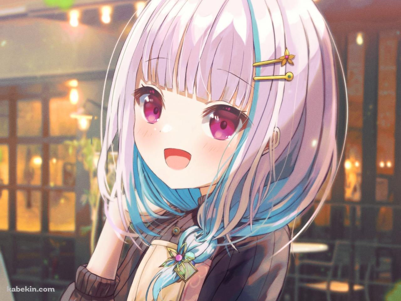 街中を歩く笑顔のリゼ・ヘルエスタ / にじさんじ / バーチャルYouTuberの壁紙(1280px x 960px) 高画質 PC・デスクトップ用