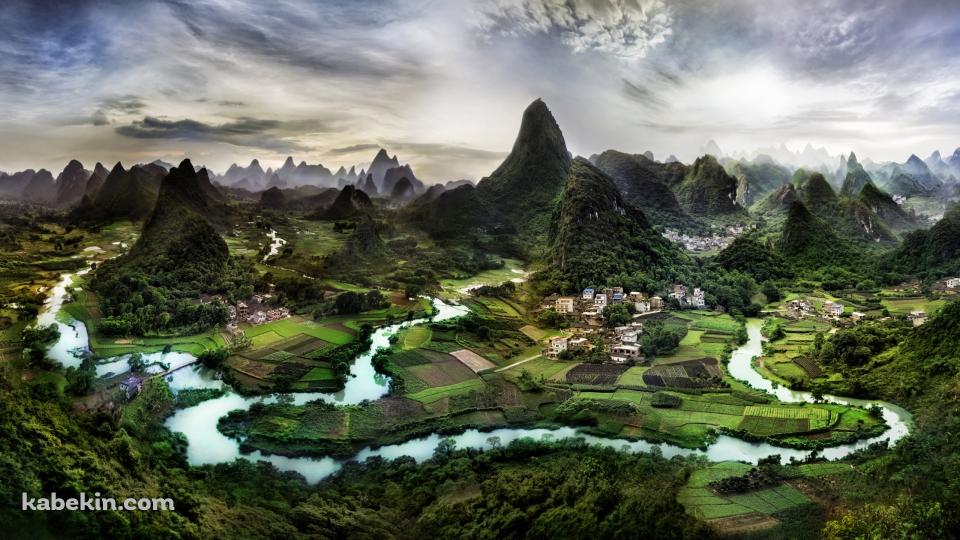 広東省 / 南嶺山脈 / 五嶺山脈 / 田園風景の壁紙(960px x 540px) 高画質 PC・デスクトップ用