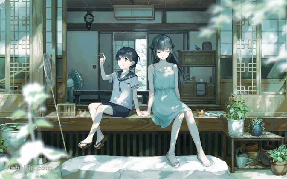 山神カルタ / 縁側 / 扇風機 / トンボ / 虫かご / にじさんじの壁紙(960px x 600px) 高画質 PC・デスクトップ用