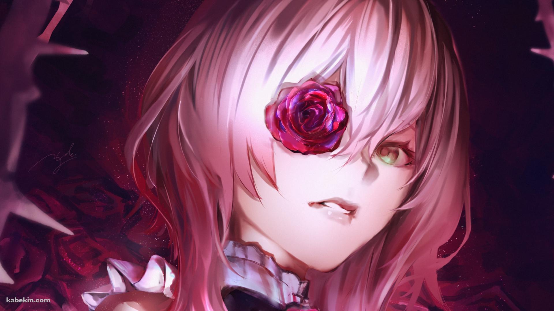 ピンクの薔薇とロゼミ・ラブロック / にじさんじ / バーチャルYouTuberの壁紙(1920px x 1080px) 高画質 PC・デスクトップ用