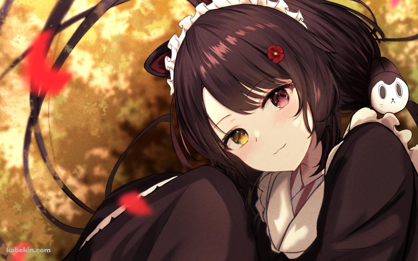体育座りをする戌亥とこ / メイド / にじさんじ / バーチャルYouTuberの壁紙(1440px x 900px) 高画質 PC・デスクトップ用
