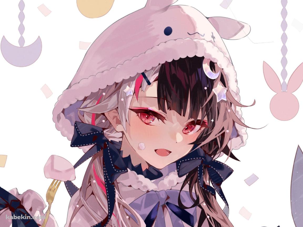 赤い瞳でこちらを見つめる夜見れな / にじさんじ / バーチャルYouTuberの壁紙(1152px x 864px) 高画質 PC・デスクトップ用