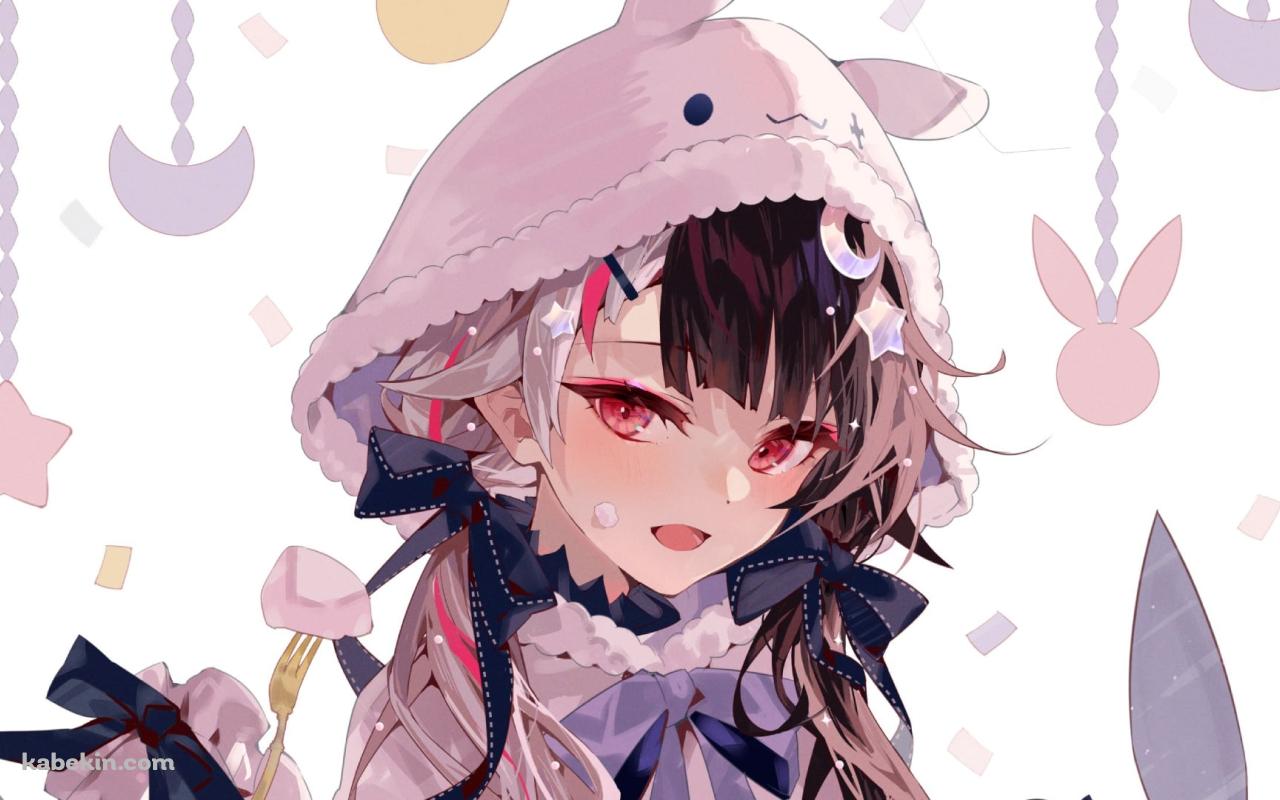 赤い瞳でこちらを見つめる夜見れな / にじさんじ / バーチャルYouTuberの壁紙(1280px x 800px) 高画質 PC・デスクトップ用