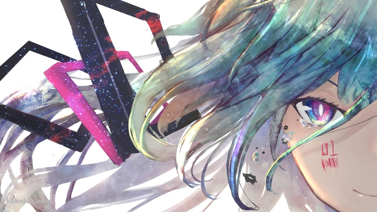 微笑み涙する初音ミク / ボカロの壁紙(1280px x 720px) 高画質 PC・デスクトップ用