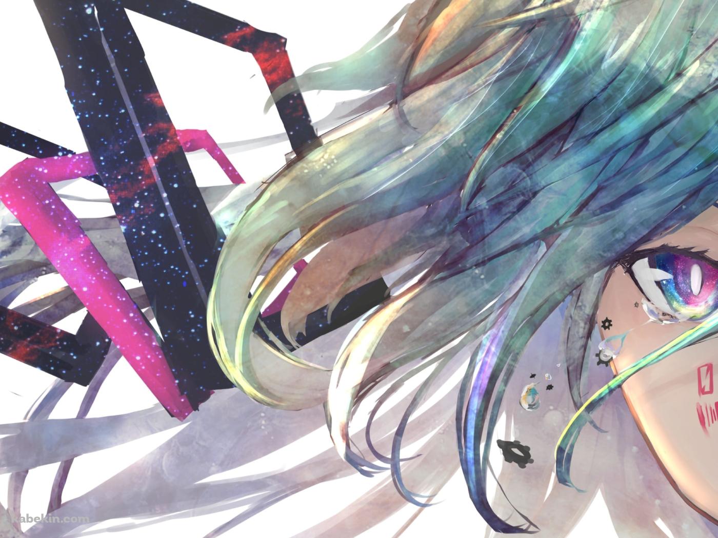 微笑み涙する初音ミク / ボカロの壁紙(1400px x 1050px) 高画質 PC・デスクトップ用