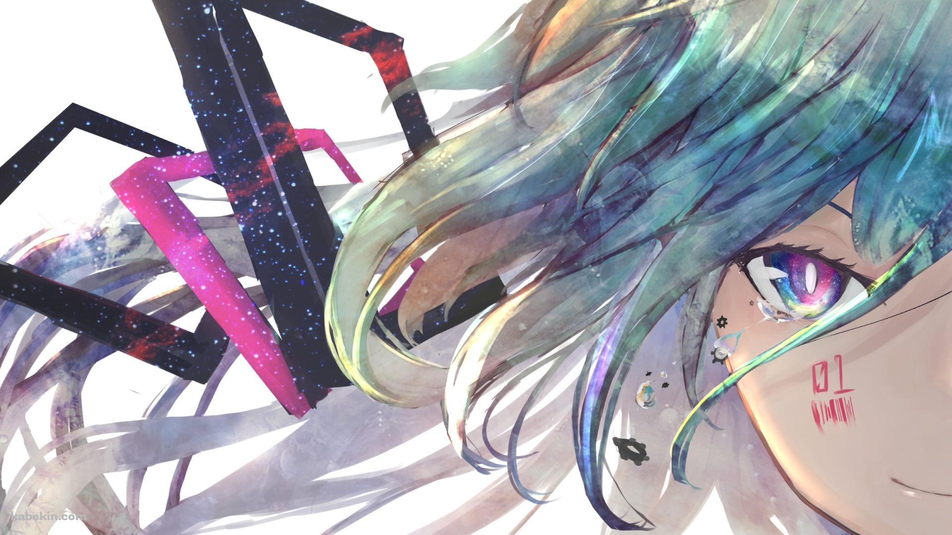 微笑み涙する初音ミク / ボカロの壁紙(1920px x 1080px) 高画質 PC・デスクトップ用