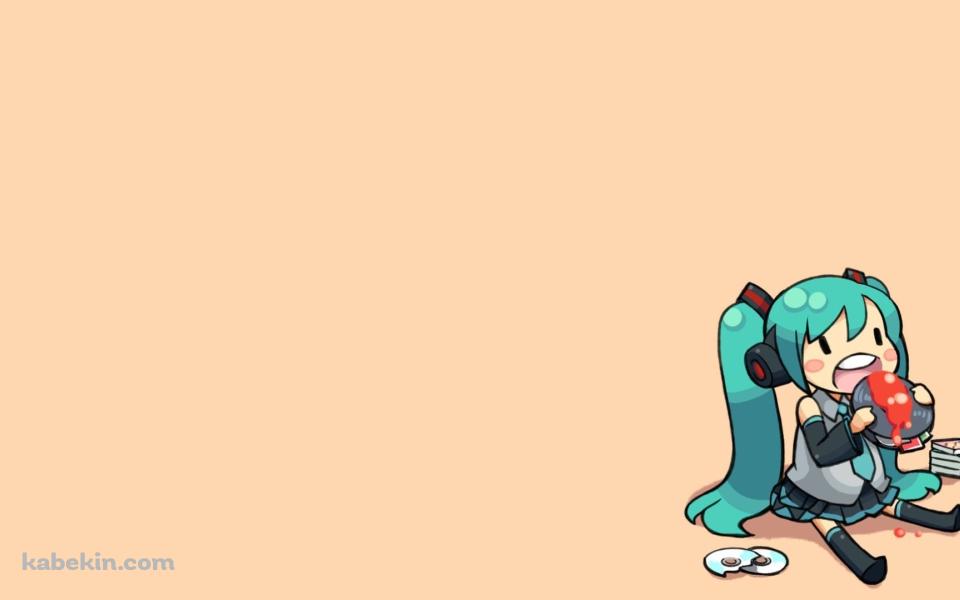 レコードを食べる初音ミク / ボカロの壁紙(960px x 600px) 高画質 PC・デスクトップ用