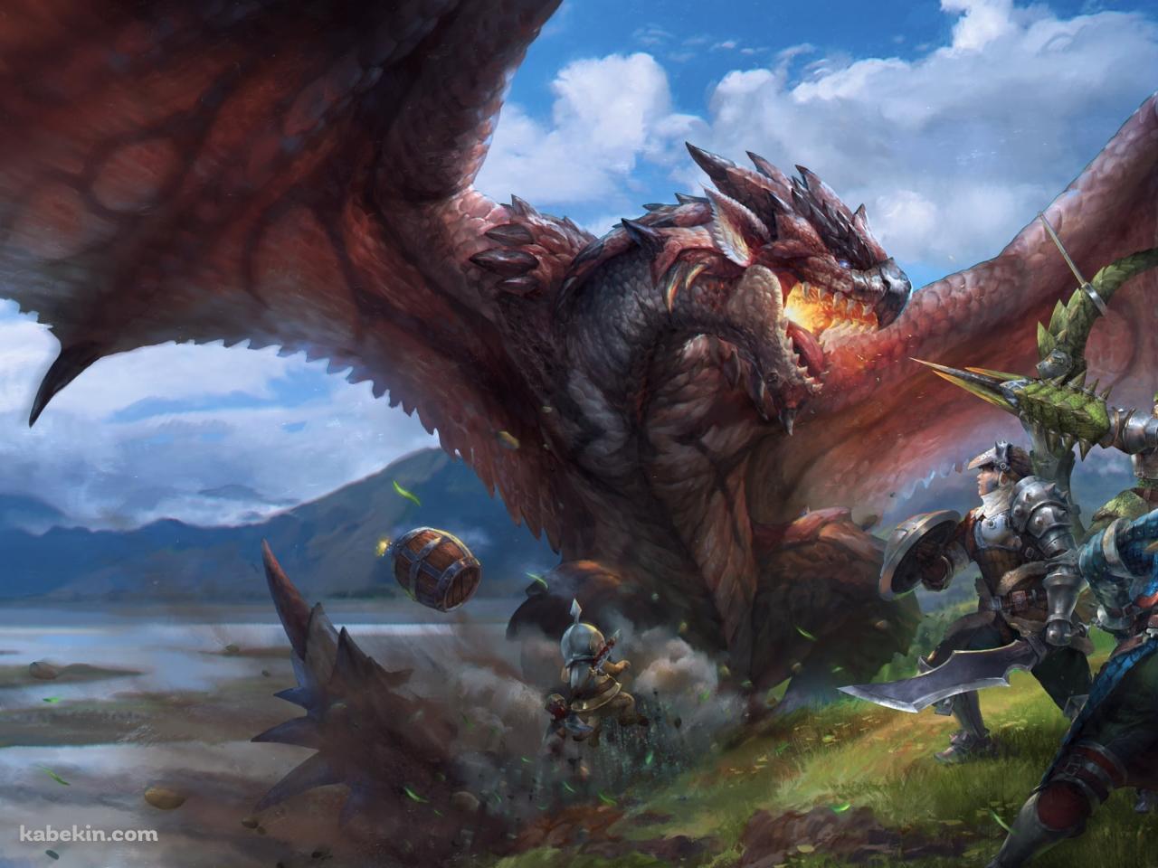 ドラゴン VS 戦士 / モンハンの壁紙(1280px x 960px) 高画質 PC・デスクトップ用