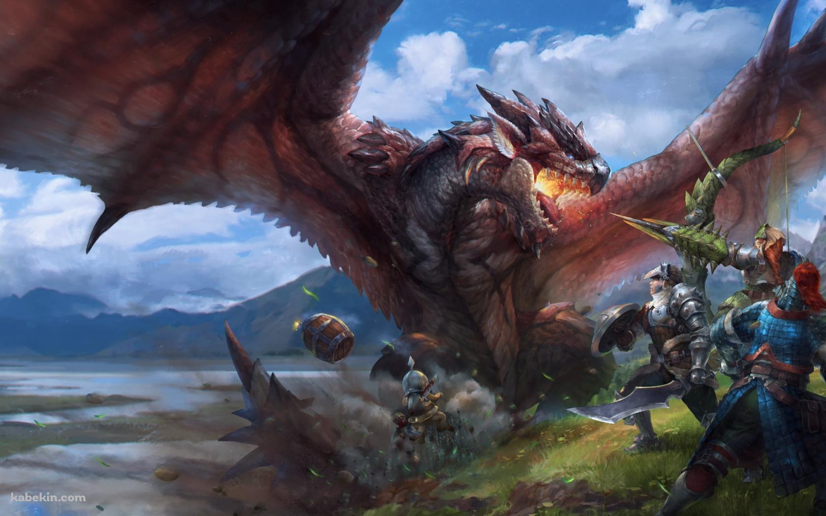ドラゴン VS 戦士 / モンハンの壁紙(1680px x 1050px) 高画質 PC・デスクトップ用