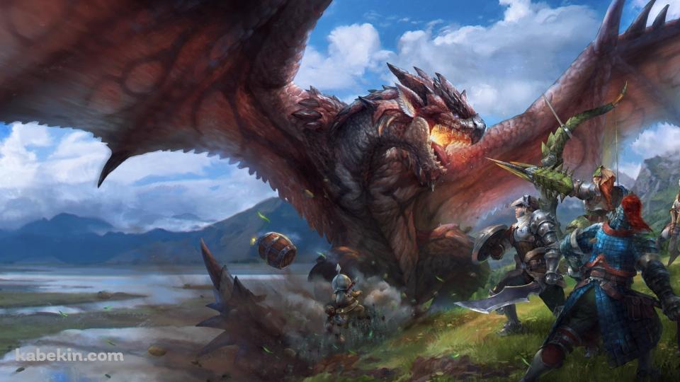 ドラゴン VS 戦士 / モンハンの壁紙(960px x 540px) 高画質 PC・デスクトップ用
